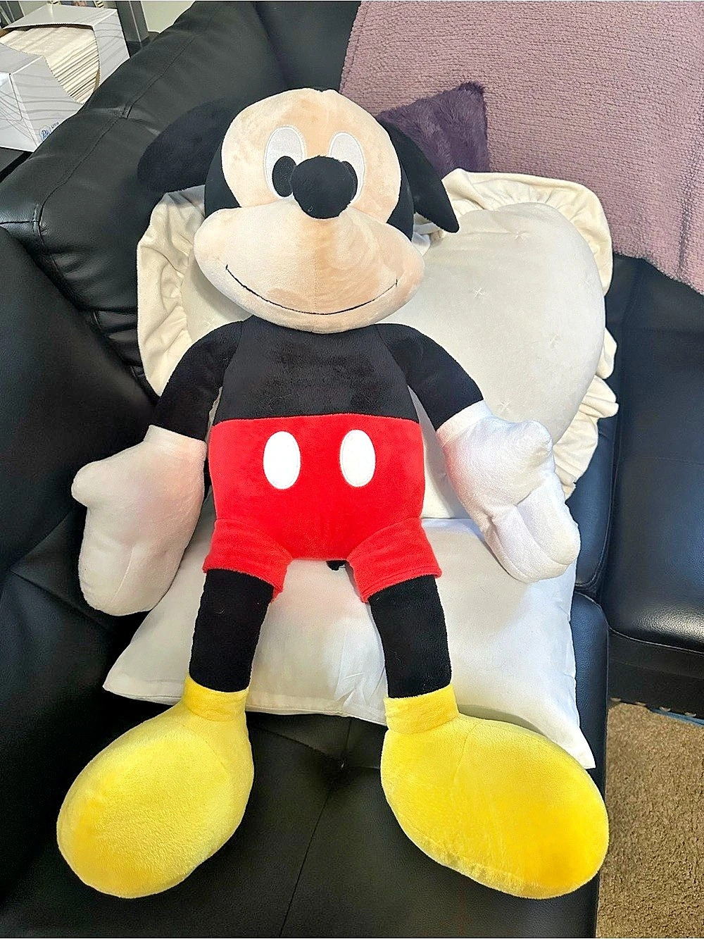 Disney Mickey Mouse Plush Stuffed Animal Black & Red
